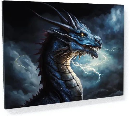 Miniatura 20 de Sense Canvas Dragon Creative 9 - Lienzo decorativo para pared, diseño de dragón para pared, póster grande para el hogar, 40 x 30 pulgadas, 0.75