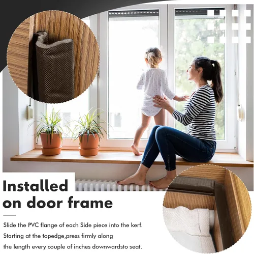 Miniatura 5 de BBTO Burlete para puertas y ventanas de sellado exterior con forma de V; sello de espuma de kerf para bloquear la brecha de la puerta del garaje