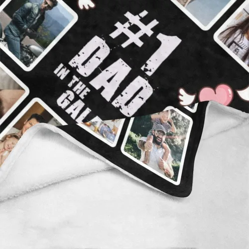 Miniatura 4 de HUGLAZY Mantas personalizadas con fotos, texto, mantas personalizadas con imagen, mantas personalizadas para papá con collage de fotos, manta