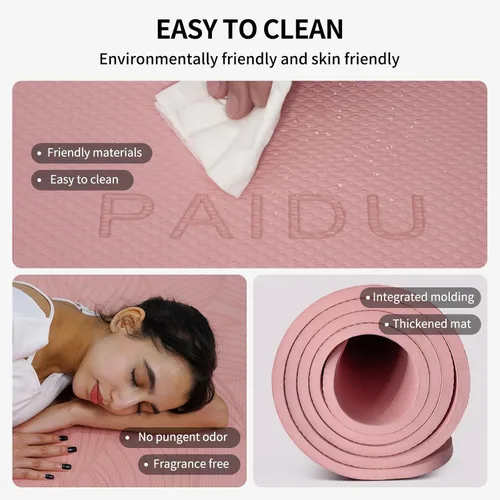 Miniatura 4 de PAIDU Esterilla de Yoga Grande - 72' x 36' x 0.4' Ancho Extra y Grueso, Cómodo, Antideslizante Esterilla de Ejercicio - Funciona Genial en Todos