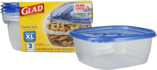 Miniatura 18 de Glad GladWare Entree - Recipientes de almacenamiento de alimentos con tapas, plástico cuadrado mediano sin BPA para preparación de comidas
