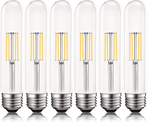 Miniatura 9 de LUXRITE Bombillas LED T9 vintage equivalentes a 60 W, 2700 K blanco cálido, 550 lúmenes, bombillas tubulares Edison regulables de 5 W, vidrio
