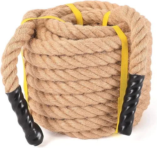 Miniatura 8 de Cuerda de yute de 3/4 pulgadas × 50 pies, material natural, cuerda de yute resistente trenzada para manualidades en interiores y exteriores