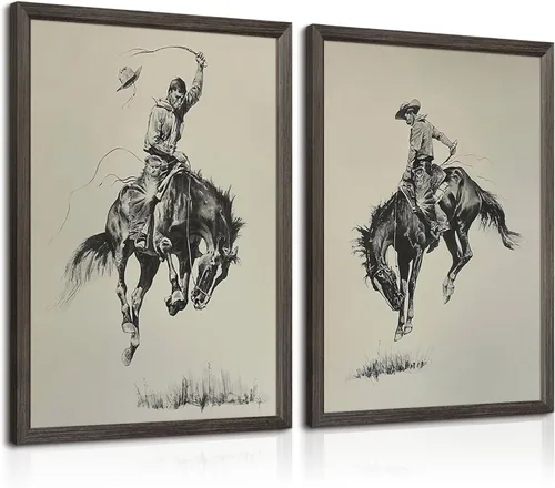 Arte de pared de vaquero occidental, impresiones vintage de granja, póster de lienzo de vaquero occidental, arte de pared retro del suroeste,