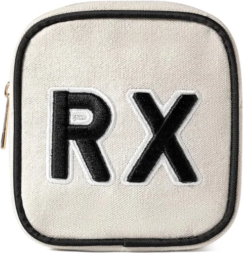 Miniatura 12 de uekeboag Bolsa Cosmética Personalizada Pequeña de Nylon, Linda Bolsa de Medicamentos con Parche de Letras de Chenilla y Cremallera, Bolsa de Viaje