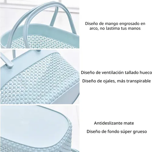 Miniatura 3 de rejomiik - Cesta portátil para ducha, organizador de plástico con asas, bolsa de aseo para baño, artículos esenciales para dormitorio universitario