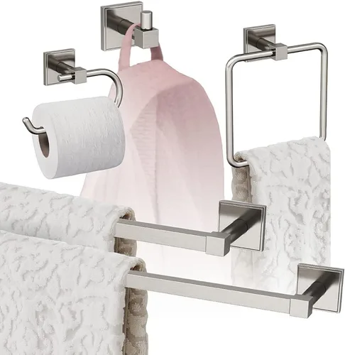 Amerock | Níquel cepillado | Appoint | 5 piezas | Juego de accesorios de baño
