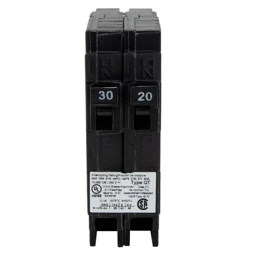 Miniatura 2 de RecPro Interruptor de circuito para RV Q3020 30/20 amperios doble unipolar 120V termo-magnético Desencadenamiento estándar Tipo de enchufe