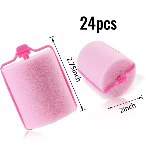 Miniatura 6 de Rodillo de esponja de espuma jumbo para el cabello, rodillos suaves para dormir, peinado ondulado con curvas, herramientas de peinado para rizar, 24