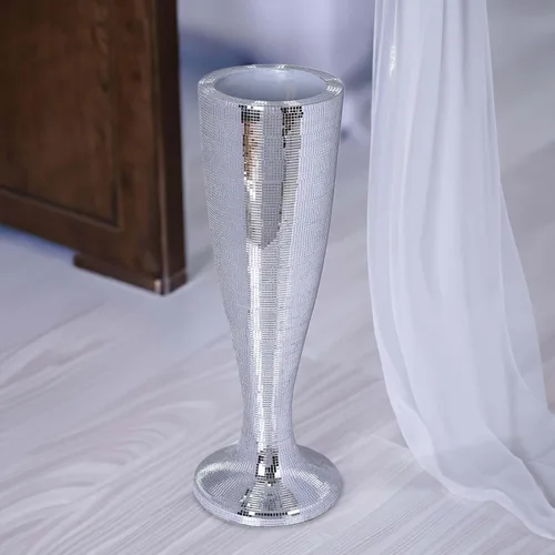 Miniatura 26 de Efavormart - Juego de 2 centros de mesa de trompeta con adornos de cristal transparente de 31 pulgadas, jarrón reversible de plástico para flores