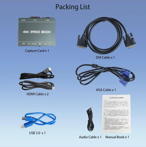 Miniatura 7 de Tarjeta de captura HDMI 4K DVI/VGA a USB 3.0 Tarjeta de captura Full HD 1080P 60FPS Plug & Play, no necesita controlador Tarjeta de captura de video