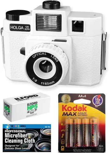 Miniatura 2 de Holga 120GCFN - Cámara de película de formato medio con flash integrado con Ilford HP5 120 película en blanco y negro Kodak Baterías paquete