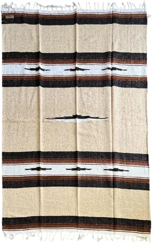 Miniatura 12 de Open Road Goods Manta de diamantes mexicanos – Manta de yoga pesada XL – Hecho a mano en México – Manta gruesa estilo serape bohemio estilo Saltillo