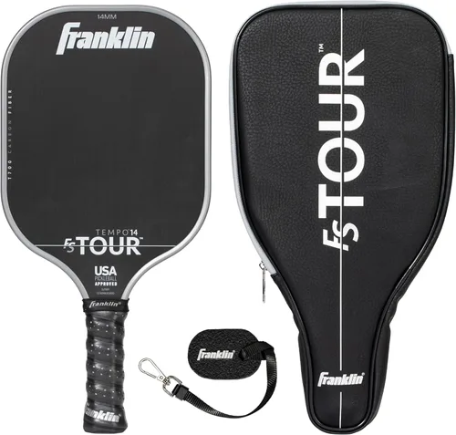 Miniatura 17 de Juego de pala de pickleball profesional Franklin Sports - Pala de fibra de carbono serie FS Tour, cubierta + borrador - 14mm + 16mm Rosado