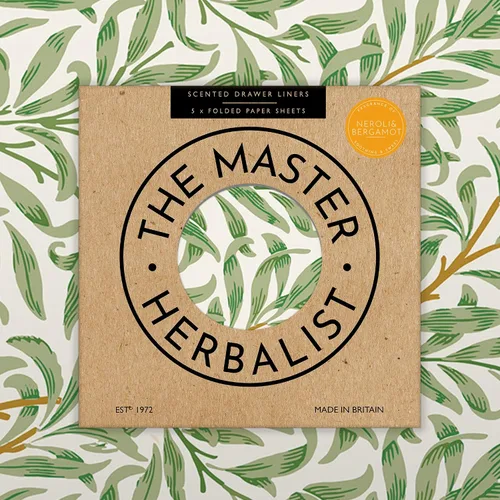 Miniatura 9 de The Master Herbalist Forros perfumados para cajones con diseño inspirado en William Morris Paquete de 5 hojas Contiene aceites esenciales