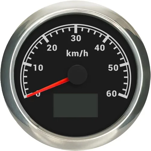 Miniatura 8 de ELING Velocímetro GPS de 3 3/8 pulgadas (3.346 in) 0-200 MPH con kilometraje total Tripmeter Curso sobre el suelo 12V 24V con 8 colores Negro+Negro