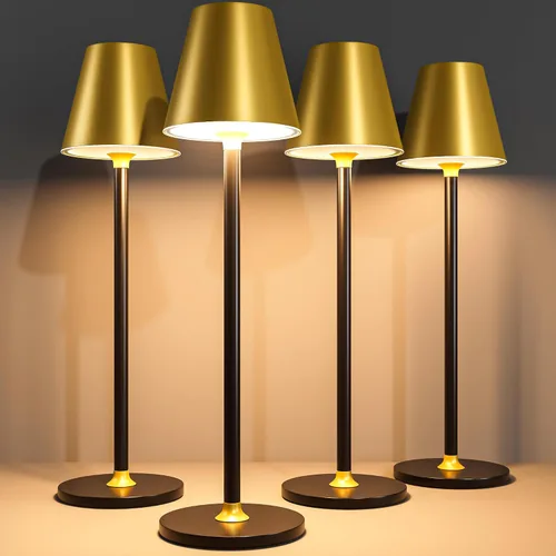 Miniatura 19 de Timjorman Lámpara de mesa LED inalámbrica, lámpara de escritorio con batería recargable de 4000 mAh, brillo de 3 niveles junto a la luz nocturna