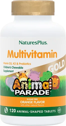 Miniatura 12 de NaturesPlus Animal Parade Gold Multivitamínico para niños, cereza, 120 tabletas masticables en forma de animal, paquete de 2, vegetarianos, sin