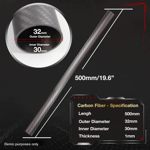 Miniatura 4 de ARRIS Tubos de fibra de carbono de 16.535 in de longitud, 0.157 in x 0.236 in x 16.535 in, superficie brillante, tubo de fibra de carbono