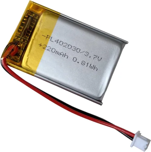 Miniatura 3 de Batería de repuesto de polímero de litio recargable de 3.7 V 402030 220 mAh con conector Jst PH1.25/2p para auriculares Bluetooth, reloj