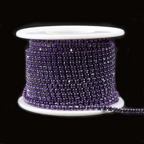 Miniatura 12 de Jerler Cadena de cierre SS6.5/0.079 in con diamantes de imitación de cristal de 10 yardas para manualidades de costura, ideal para bodas, fiestas