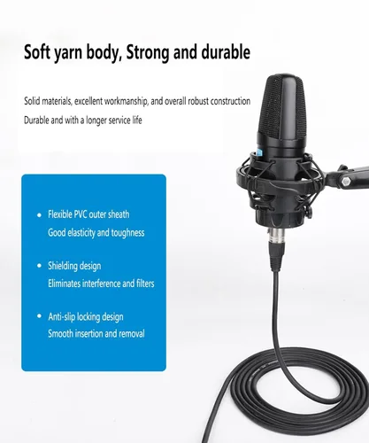 Miniatura 4 de Conector XLR de 5 pines, cable de micrófono XLR, conexiones equilibradas macho a hembra para micrófono e interfaz de audio (9.8 ft/10 pies)