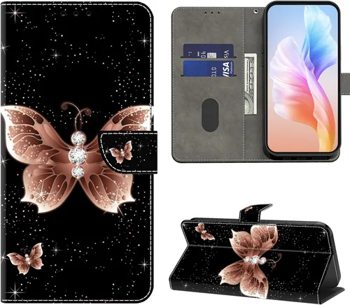 Miniatura 38 de Funda para Samsung Galaxy S22, cartera Flip Folio lindo 3D pintado de dibujos animados PU Funda de cuero PU para niñas mujeres ranuras para tarjetas