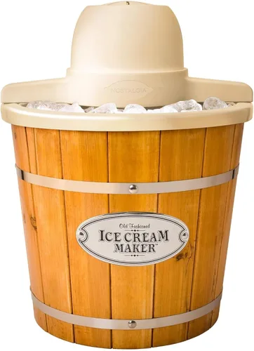 Máquina para hacer helado Nostalgia Electric - Máquina de helado suave al estilo antiguo que prepara yogur congelado o gelato en minutos - Divertido