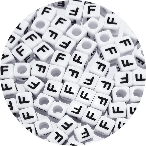Miniatura 10 de Cuentas cuadradas de letras acrílicas de 0.236 x 0.236 pulgadas, cuentas A del alfabeto para pulseras, joyería, llavero DIY, 100