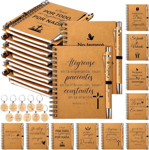 Miniatura 8 de Qeeenar 180 unidades de regalos cristianos para el Día del Padre, diario de oración religiosa, cuaderno de la Biblia inspirador con bolígrafos