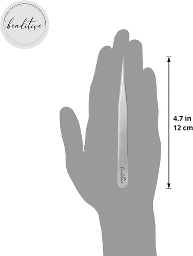 Miniatura 7 de Beaditive Pinzas de alta precisión, paquete de 3 pinzas para manualidades de 4.7 pulgadas para costura, cuentas y manualidades – Juego de pinzas