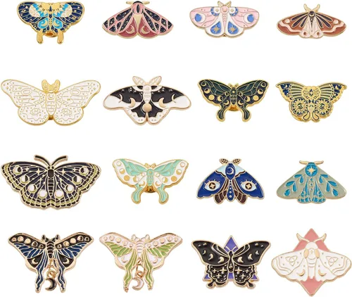 Miniatura 101 de Pandahall - Broches esmaltados de aleación con varios temas, broche de solapa, juego de pines esmaltados