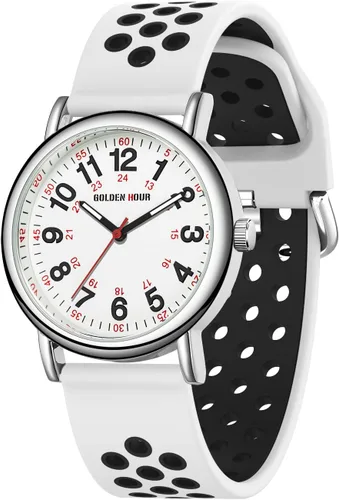 Miniatura 19 de GOLDEN HOUR - Reloj de enfermera impermeable para profesionales médicos, estudiantes, mujeres y hombres, esfera luminosa de fácil lectura, 24 horas