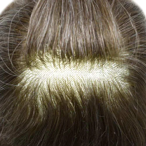 Miniatura 168 de Sistema de repuesto de cabello humano europeo con encaje frontal suizo para hombre, tupé para hombre, pieza de cabello, nudo blanqueado, línea #17
