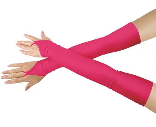 Miniatura 14 de Shinningstar Guantes largos de elastano elástico sin dedos sobre el codo para niñas y niños adultos