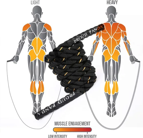 Miniatura 5 de Cuerdas de Salto Pesadas para Fitness 2LB/3LB/5LB, Cuerda de Salto Pesada para Adultos, Cuerda de Ejercicio para Hombres y Mujeres, Entrenamiento