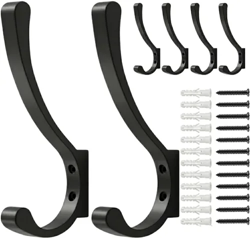 Miniatura 9 de saffruff Ganchos de montaje en pared, ganchos de metal resistentes para colgar ropa, mochila, bolsa, toalla y chaqueta, fuerte gancho de armario