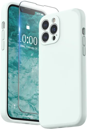 Miniatura 25 de SURPHY Funda compatible con iPhone 13 Pro Max con protector de pantalla, (protección de cámara + forro de microfibra suave), funda de silicona Negro