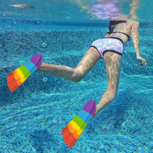 Miniatura 71 de Gugmoy Kids Swim Fins,Comfortable Silicone Flippers for Swimming and Diving,Size Suitable Beginners Kids Girls Boys Adults