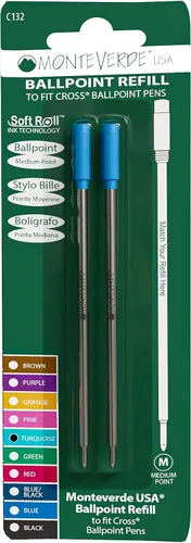 Miniatura 19 de Monteverde Recambios de bolígrafo suave USA para adaptarse a bolígrafos cruzados, punta media, tinta morada, paquete de 2 – Rendimiento de escritura