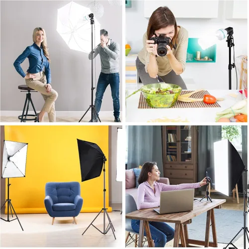 Miniatura 5 de 2 x 135W Fotografía Bombilla 5500K E27 Socket CFL Softbox Bombilla para Fotografía Foto Video Studio Iluminación Paquete de 2