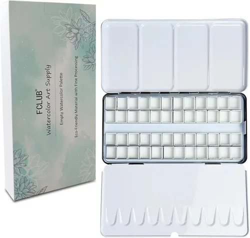 Miniatura 20 de 150 piezas de plástico transparente vacío para acuarelas – 0.07 onzas líquidas de capacidad, bandejas de pintura recargables para acuarelas sólidas
