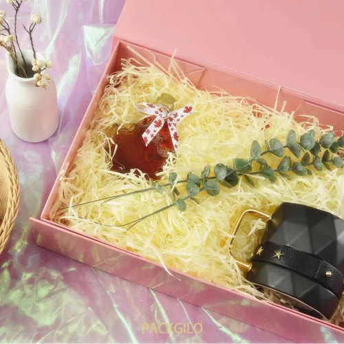 Miniatura 2 de 5 Cajas de Regalo Grandes Rosas con Tapa de 13x9x4 Pulgadas, Cajas de Propuesta para Damas de Honor, Caja de Regalo Resistente y Plegable con Cierre