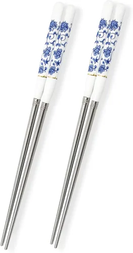 Miniatura 8 de Mandala Crafts Palillos de titanio con estuche – Palillos de viaje de titanio con estuche – Palillos ovalados de titanio aptos para lavavajillas, 1