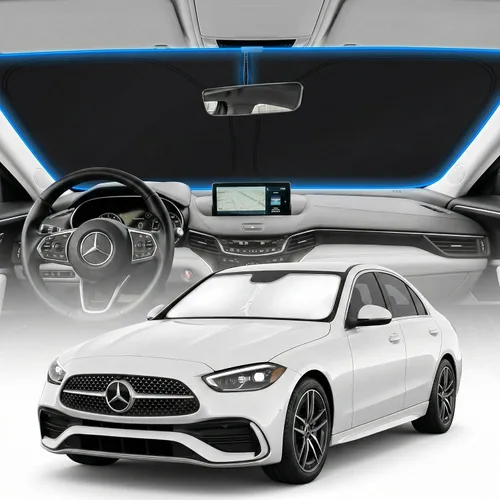 Miniatura 11 de Cubierta para parabrisas para BMW X1 E84 – Ajuste personalizado X1 E84 Accesorios 2016-2024 2025 Parasol plegable protección UV y escudo térmico