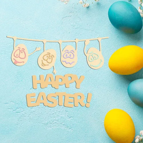 Miniatura 4 de Troqueles de metal para hacer tarjetas, lindos huevos de dibujos animados de Pascua, para colgar fondo, palabras, troqueles de corte para decoración