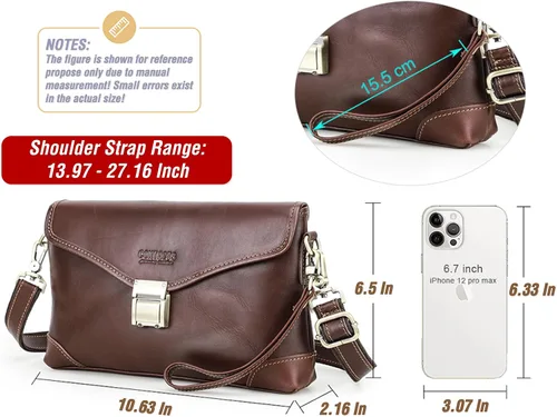 Miniatura 40 de Funda de piel de grano superior para hombre y mujer, múltiples bolsillos/ranuras, RFID de gran capacidad para tarjetas, cheques, dinero, pasaporte