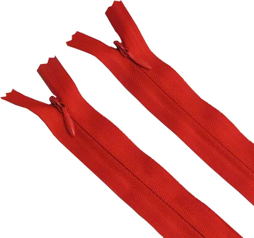 Seeking ROAM Cremalleras invisibles, bobina de nailon, 3, 2 piezas (rojo, 18")