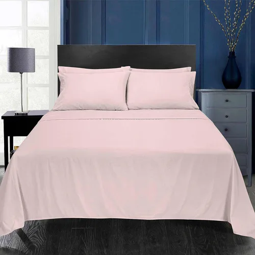 Miniatura 113 de ROYALE LINENS Juego de sábanas Cal King de 4 piezas, ropa de cama de microfibra suave cepillada de 1800 hilos, 1 sábana bajera, 1 sábana encimera, 2