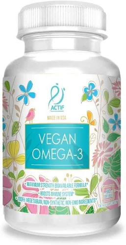 Cápslas blandas veganas de Omega 3. Algal DHA El mejor suplemento prenatal DHA y aceite de pescado con ácidos grasos naturales – 60 unidades de 600